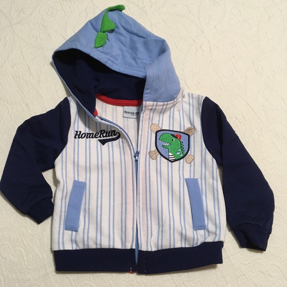 12m (4/$20) Dinosaurs and Baseball Buster Brown Hoodie